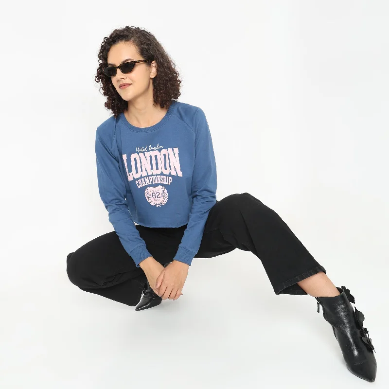 Regular Fit Graphic Sweatshirt Hoodie with Front Slit Layering Stylish