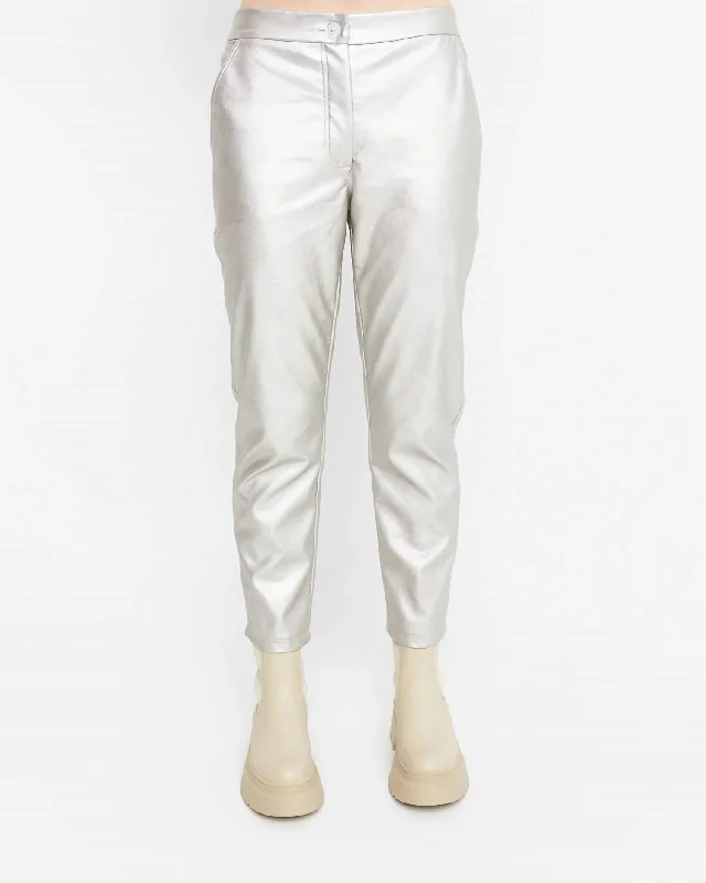 Metallic Pant In Gloss Classic Straight-Leg Pants