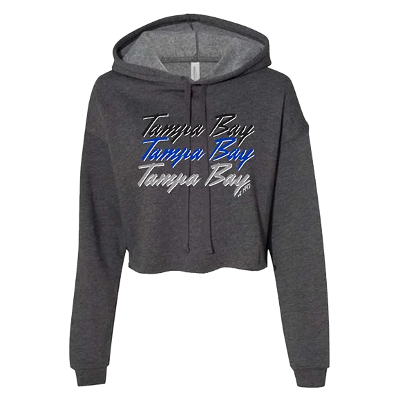 Ladies Retro Tampa Bay Cropped Hoodie