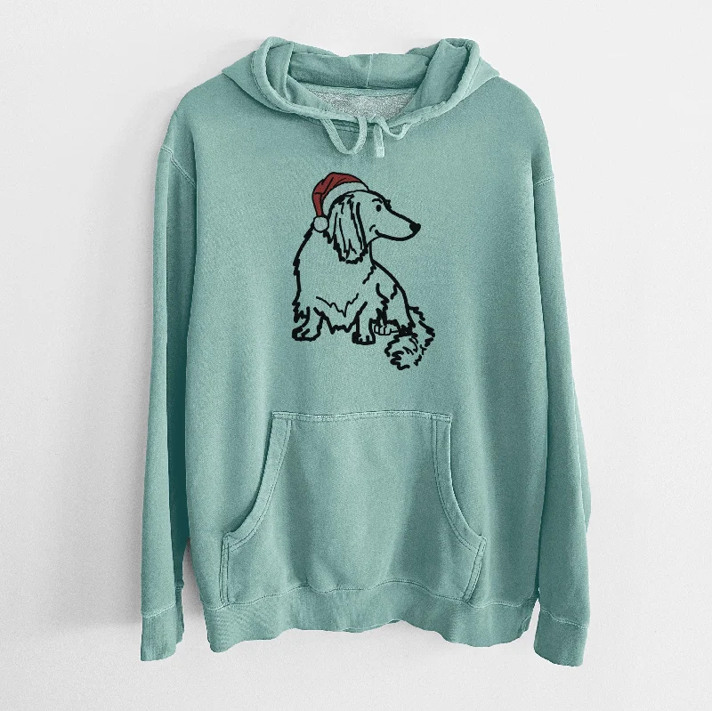 Jolly Dachshund - Bella - Unisex Pigment Dyed Hoodie Hoodie with Ribbed Neckline Snug Warm