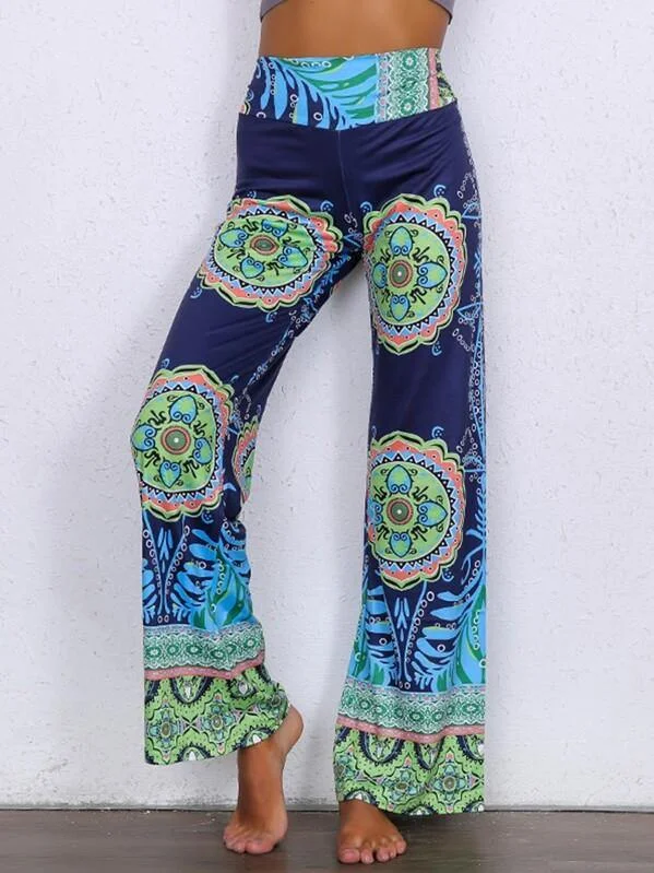 Joyfunear Wide Waistband Tribal Print Pants Casual Lounge Pants