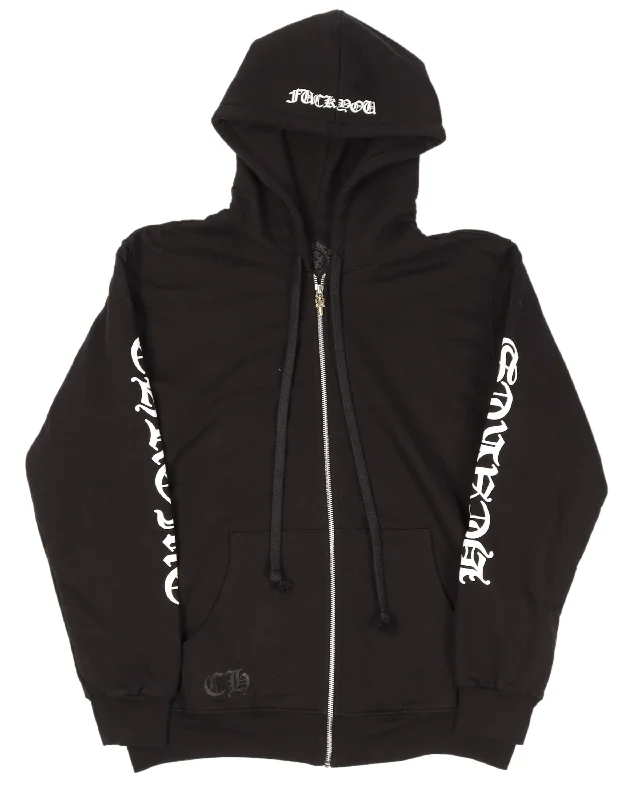 Horseshoe Logo Zip Hoodie Hoodie with Batwing Sleeves Loose Dramatic