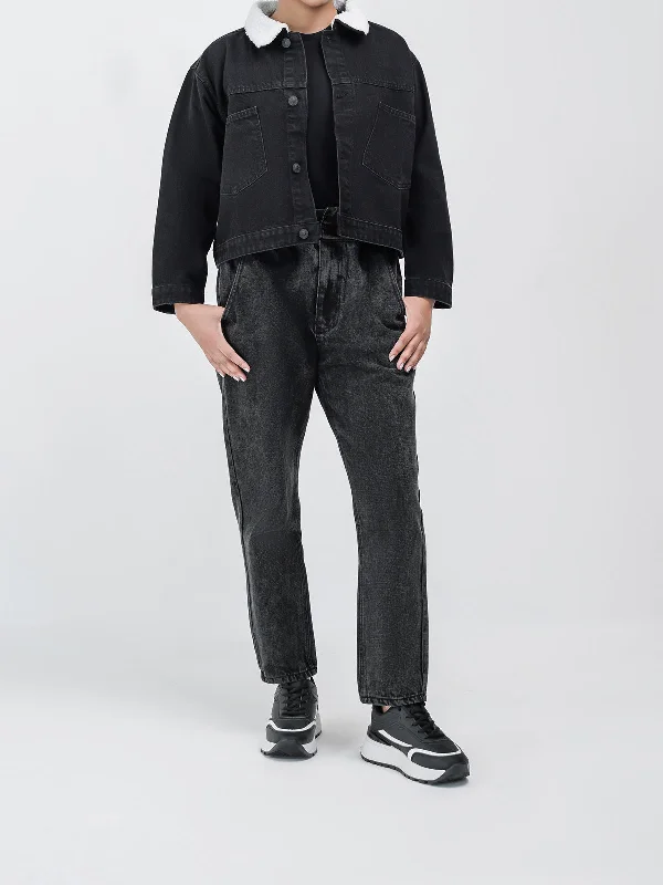 "LYRA" Paper Bag fir Denim Pant Classic Straight-Leg Pants