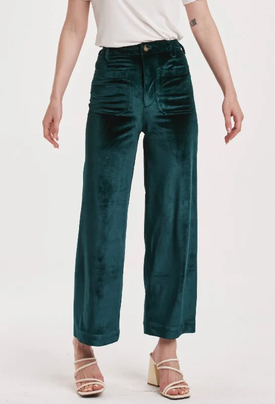 Anahi Wide Leg Pants In Clover Fashionable Work Pants