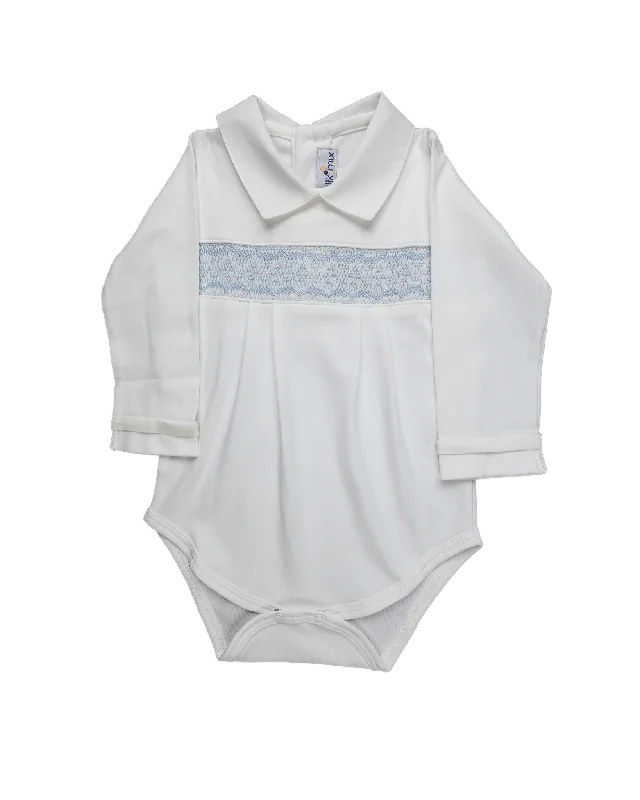 Baby Boy Zen Luxury Jacquard Smock Pima Body and Pants Stylish Elastic Waist Pants