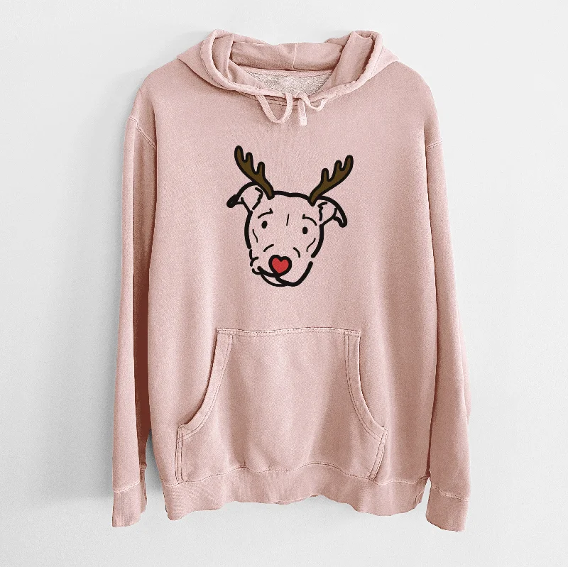 Red Nose Pitbull Mix - Ernie - Unisex Pigment Dyed Hoodie Hoodie with Batwing Sleeves Loose Dramatic