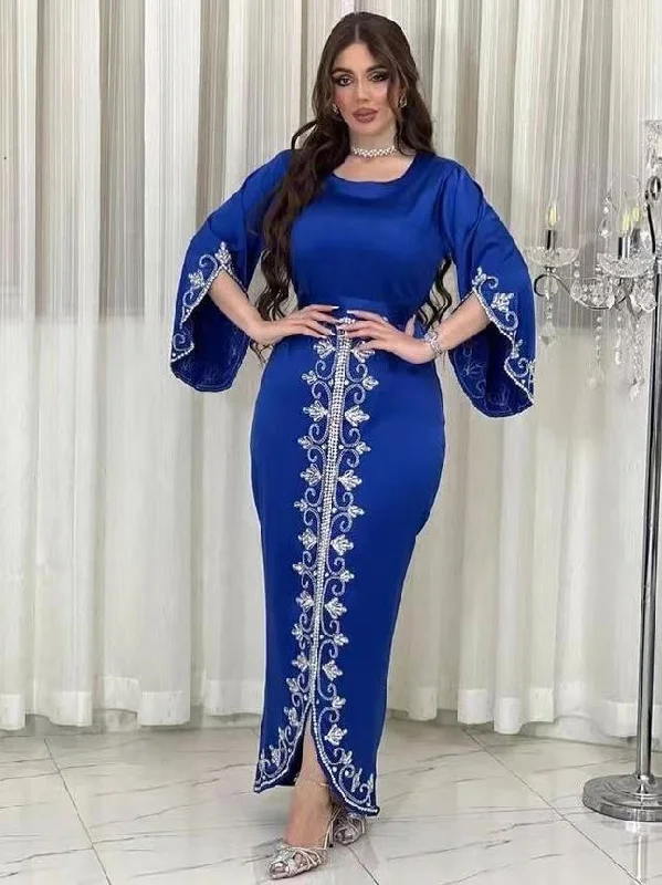 Women's Long Sleeve Geometry Beads/Pearls/Rice Beads Modest Fashion Dress 445355 Tunics Travel practical