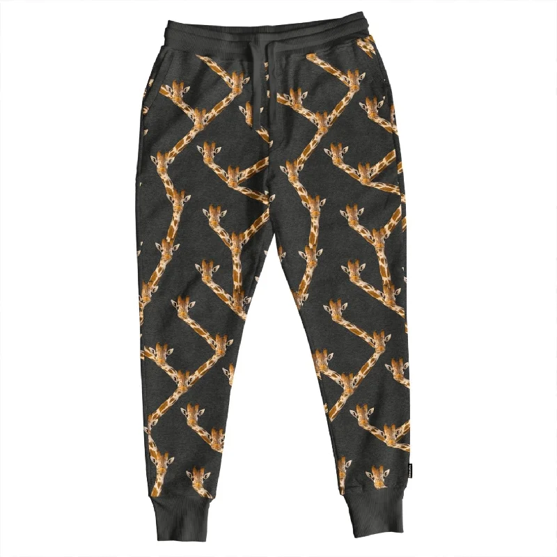 SNURK Giraffe Black Pants Men Fashionable Tapered Leg Pants