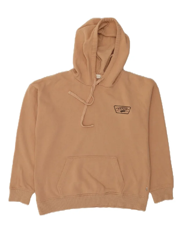 VANS Womens Oversized Hoodie Jumper UK 14 Medium Beige Cotton