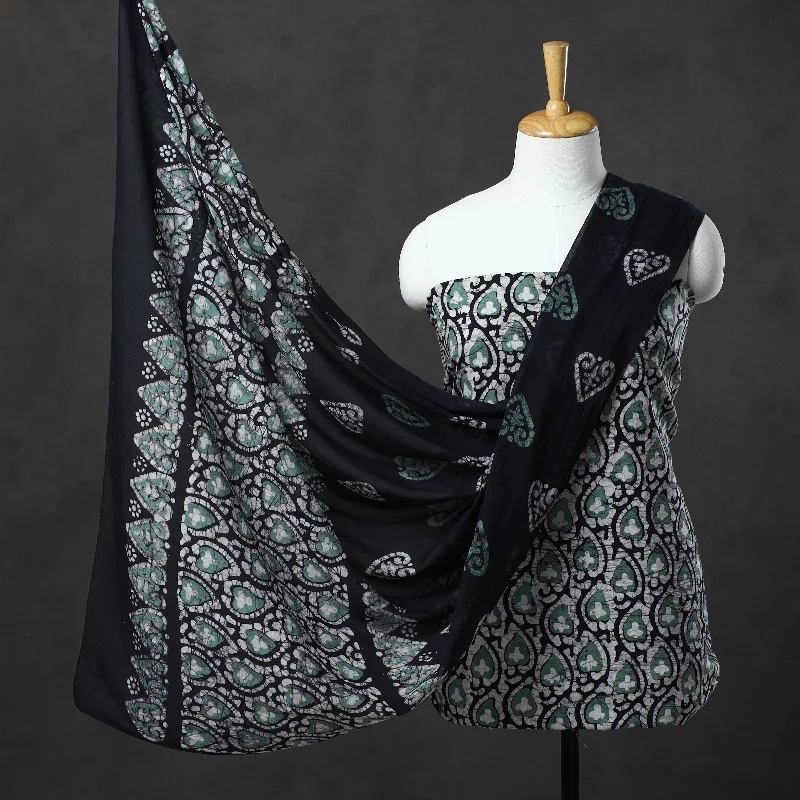 Green - Kutch Print Cotton 3pc Batik Dress Material 93