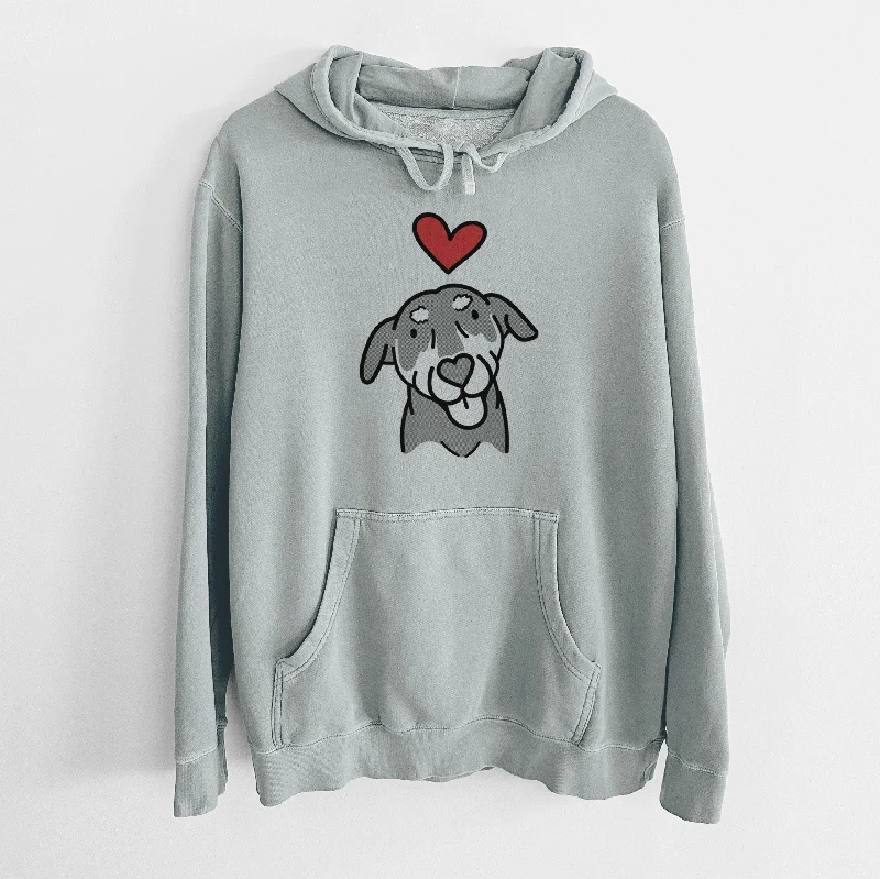 Love Always Mixed Breed - Lousia - Unisex Pigment Dyed Hoodie Hoodie with Metallic Shiny Futuristic
