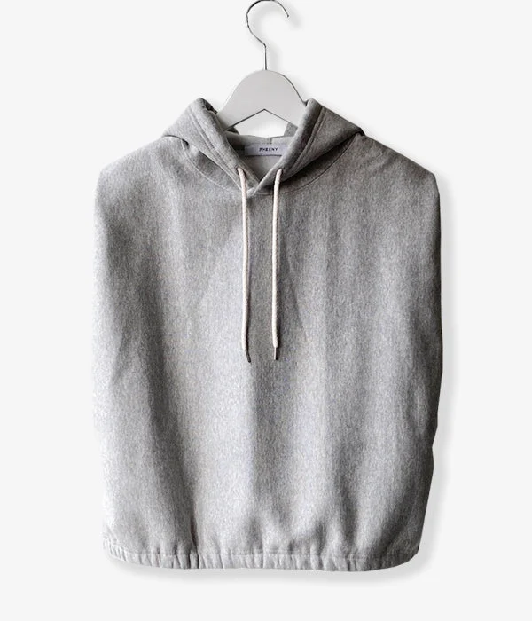 PHEENY/ATHLETIC FLEECE N/S HOODIE(GRAY) Hoodie with Frayed Bohemian Relaxed