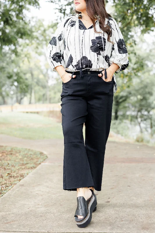 Swept Away Wide Leg Pants Fashionable Track Pants