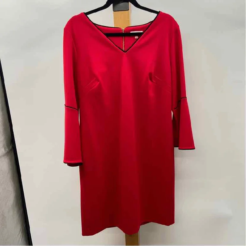 Calvin Klein Women's Size 14 Red Solid Dress Tunics Exclusive limited