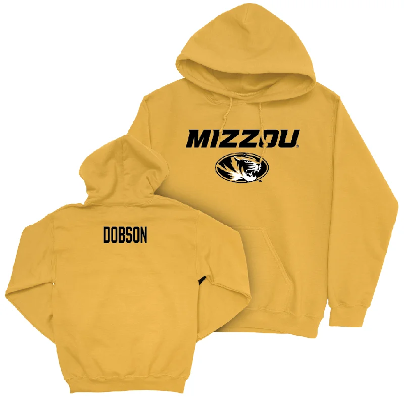 Gold Women's Golf Mizzou Hoodie  - Addie Dobson Hoodie with High-Low Hem Asymmetrical Trendy