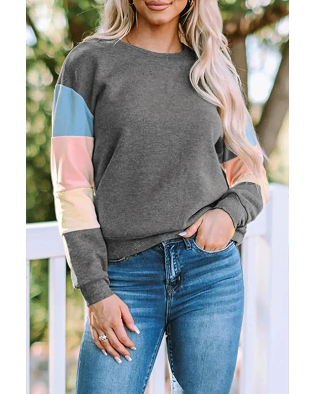 Azura Exchange Long Sleeve Color block Sweatshirt - 2XL Hoodie with Typography Text Message