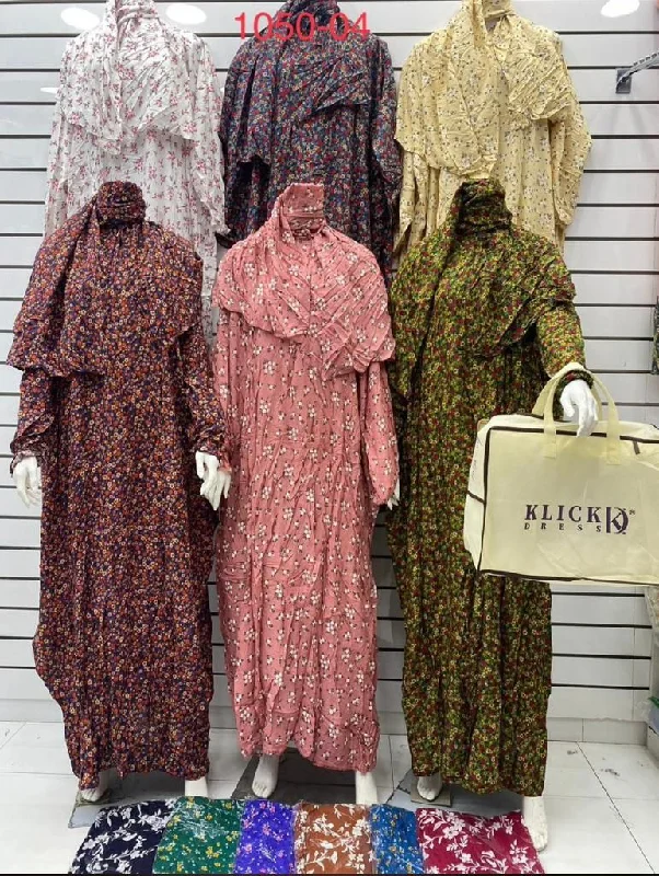 Floral Printed Hijab Women's Prayer Dress PD-1050-04 Tunics Gym athletic