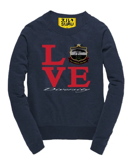 AmorDivasidad CREW NECK SWEATSHIRT Hoodie with Contrast Stitching Detailed Premium