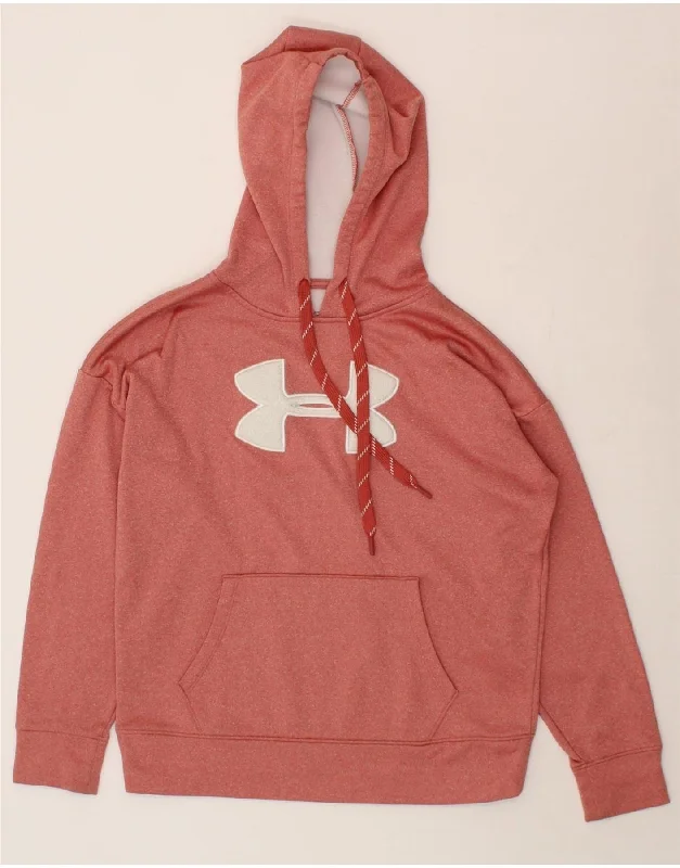 UNDER ARMOUR Womens Cold Gear Loose Fit Hoodie Jumper UK 10 Small Pink