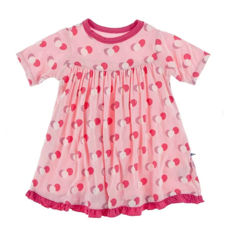 Kickee Pants Print Short Sleeve Swing Dress Lotus Birthday Classic Cropped Pants