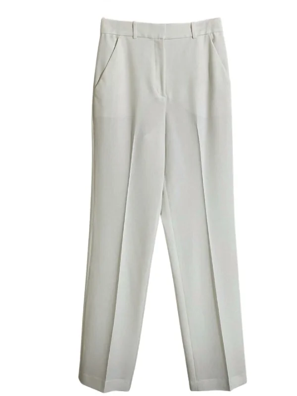 Women's Nigen Ii High Waist Tailored Straight Leg Pants In White Formal Slim Pants