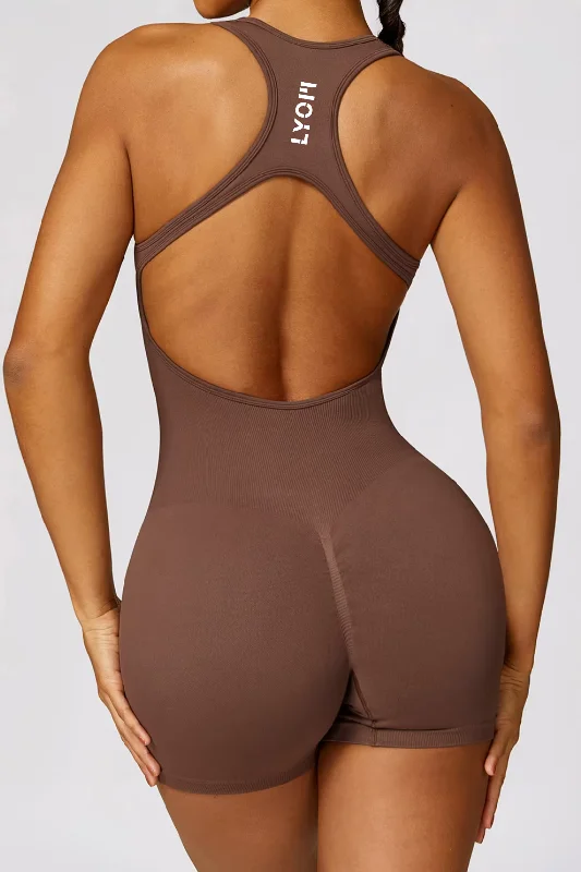LYOM™ Essential Barre Jumpsuit - Chocolate