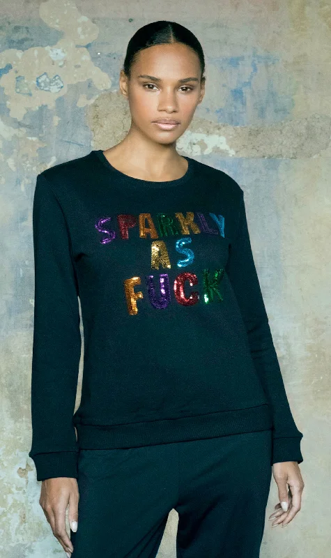Any Old Iron Sparkly As Fuck Sweatshirt Hoodie Jacket Zipper Layering