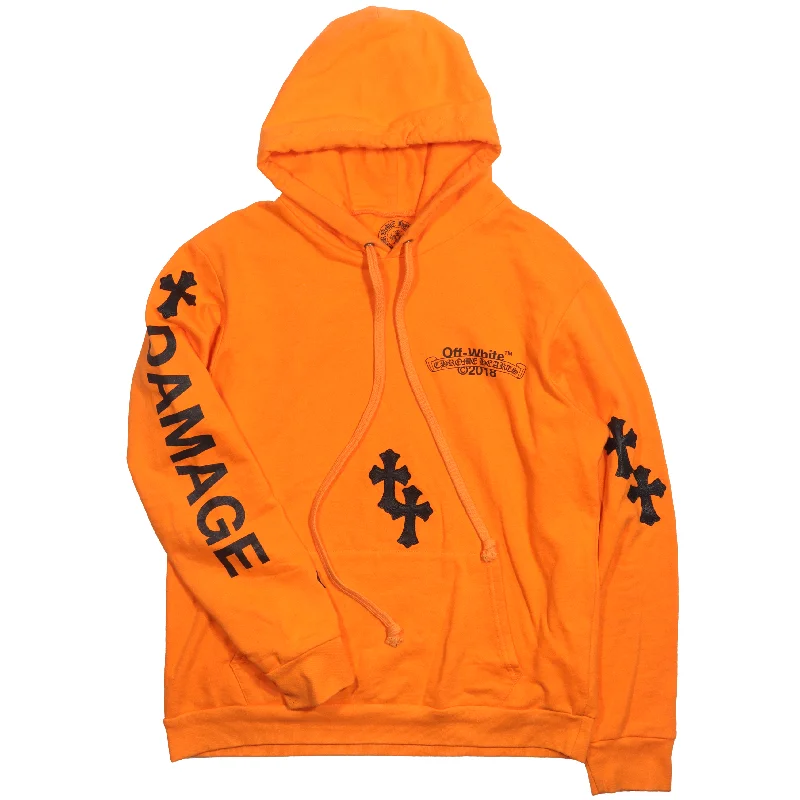 Off-White Cross Patch Logo Hoodie Hoodie with Oversized Fit Loose Comfortable