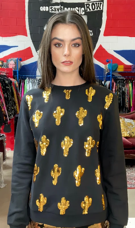 Any Old Iron Small Cactus Sweatshirt Hoodie with Mesh Breathable Sporty
