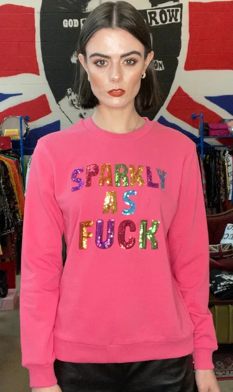 Any Old Iron Pink Sparkly As Fuck Sweatshirt Hoodie with Pattern Geometric Abstract