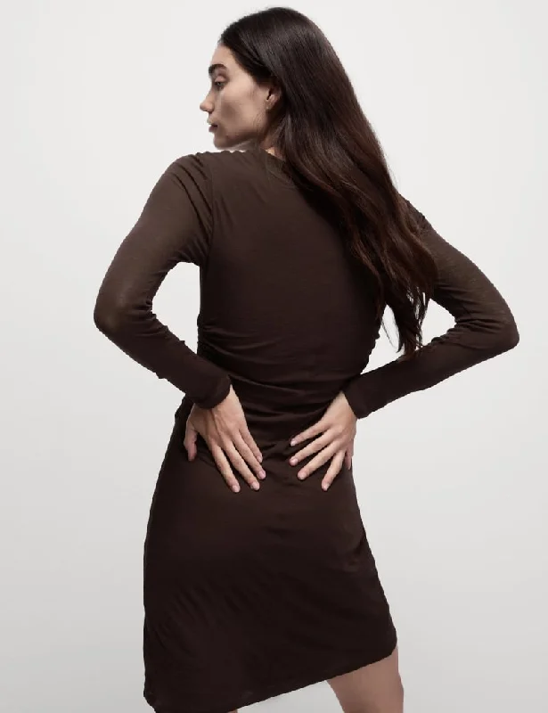 Mesh Jersey Ruched Mini Column Dress Tunics Summer linen