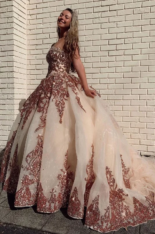 Sweetheart Tulle Sequin Long Prom Gown Evening Dress DMP62 Tunics Running lightweight