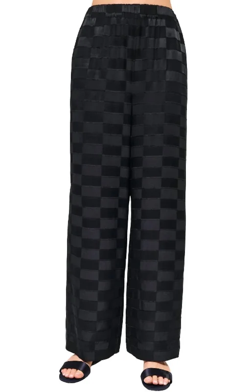 Medina Burnout Wide Leg Pant In Black Relaxed Casual Leggings
