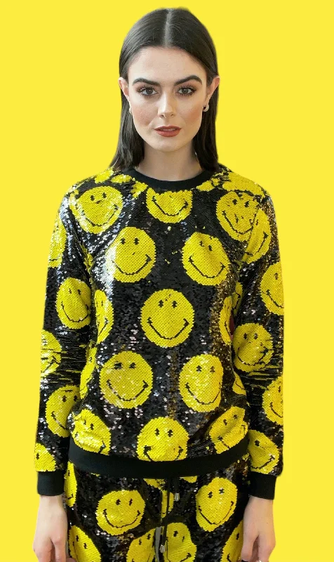 Any Old Iron x Smiley Sweatshirt Hoodie with Bell Sleeves Flared Feminine
