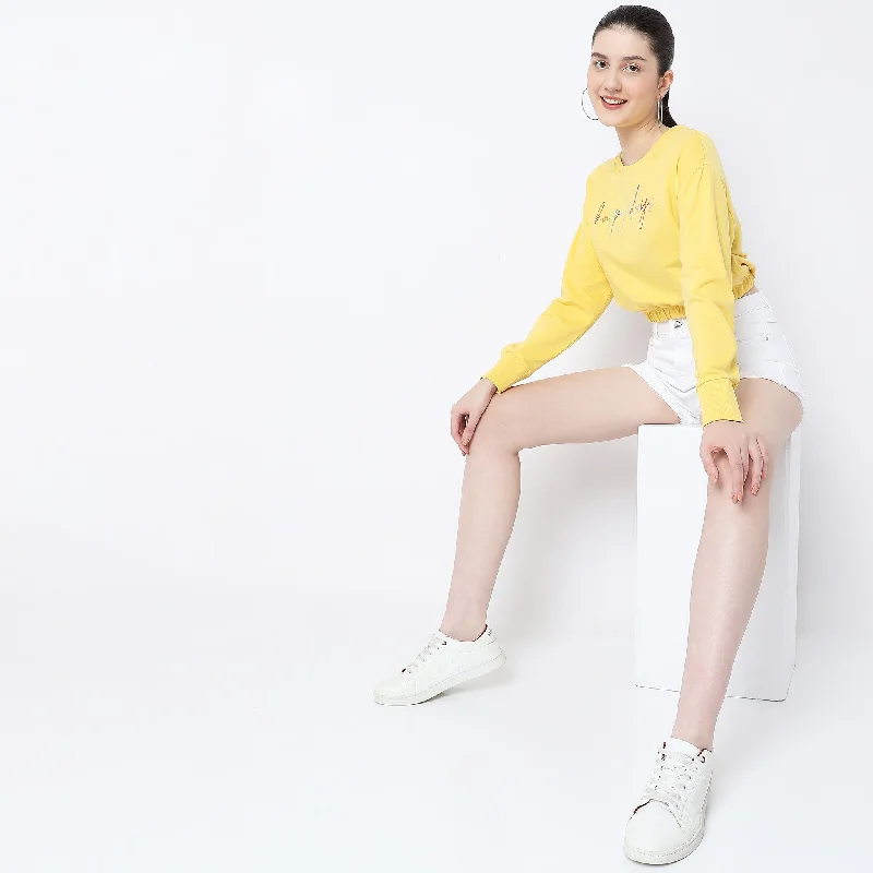 Regular Fit Graphic Sweatshirt Hoodie with Hem Patch Decorative Personalized