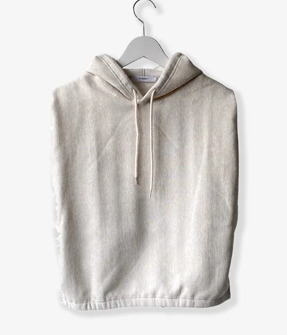 PHEENY/ATHLETIC FLEECE N/S HOODIE(OATMEAL) Hoodie with Oversized Fit Loose Comfortable