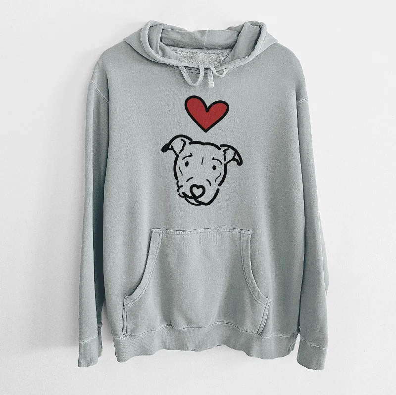 Love Always Pitbull Mix - Ernie - Unisex Pigment Dyed Hoodie Hoodie with Cuffed Sleeves Snug Secure