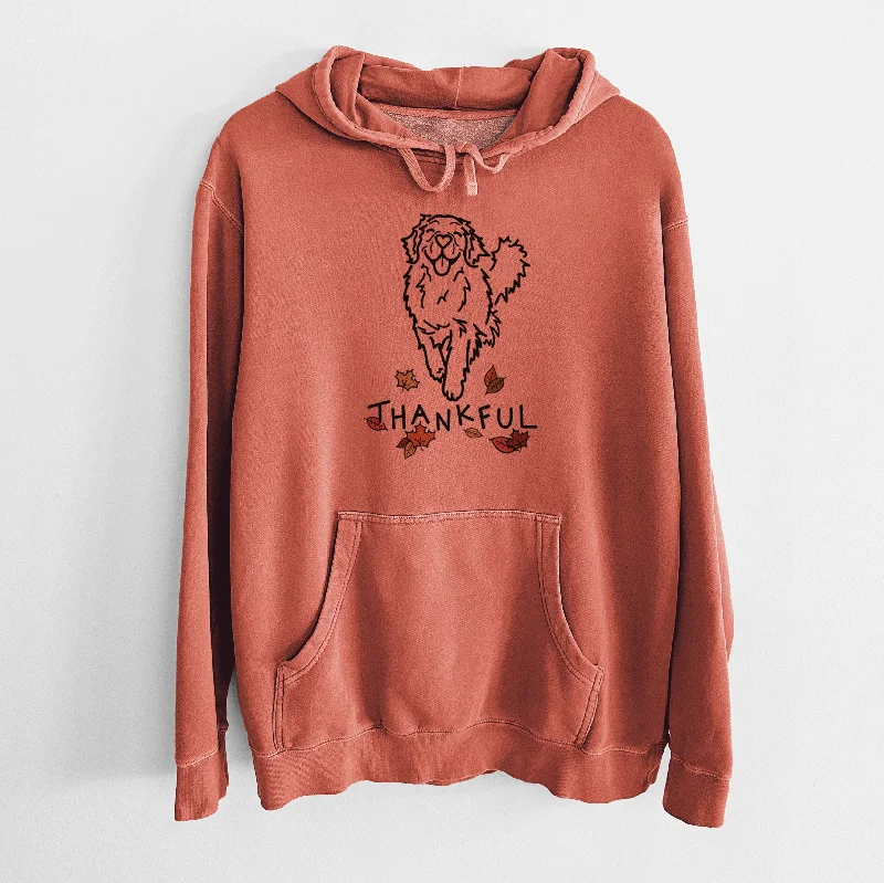 Thankful Golden Retriever - Hamlet - Unisex Pigment Dyed Hoodie Hoodie with Relaxed Fit Easy Casual