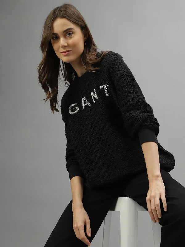 Gant Women Solid Round Neck Full Sleeves Sweatshirt Hoodie Dress Longline Feminine