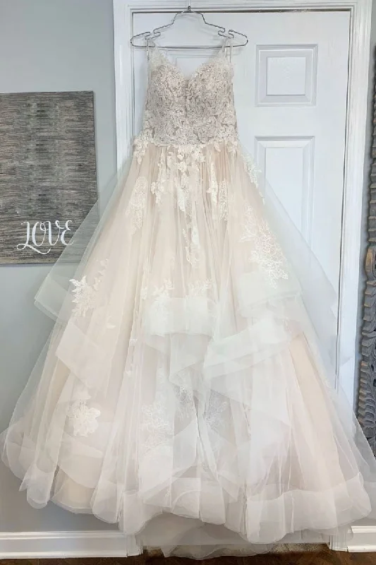Tulle Lace Appliques Long A Line Prom Dress Elegant Evening Dress DMS86 Tunics Cozy comfortable