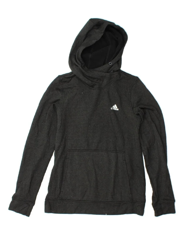 ADIDAS Womens Climawarm Hoodie Jumper UK 8/10 Small Black Polyester