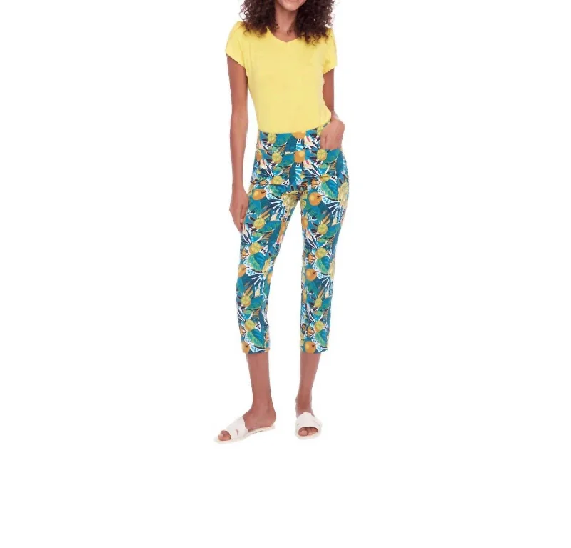 Techno Crop Pants In Citrus Relaxed Casual Leggings