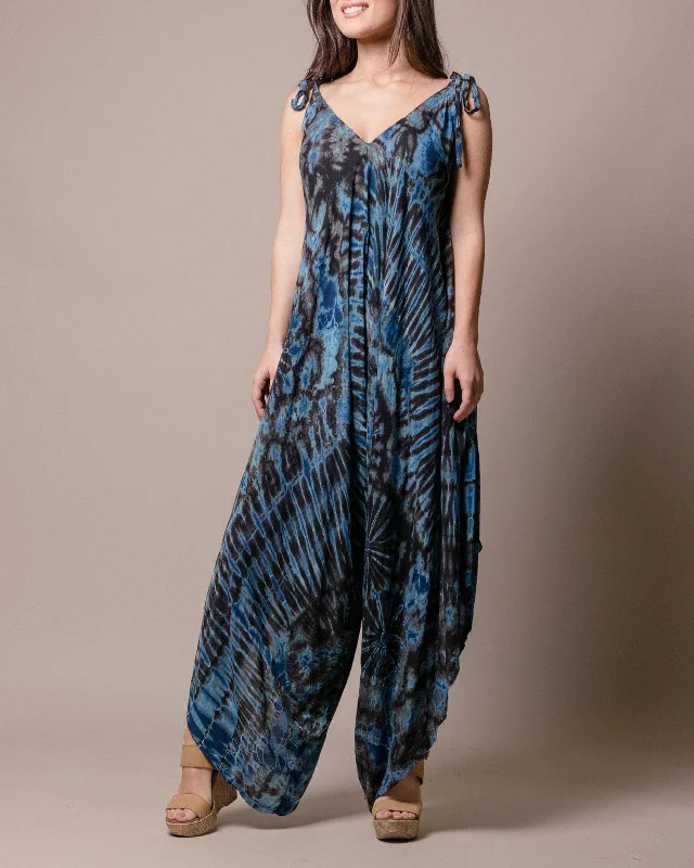 Tie-Dye Harper Jumpsuit - Blue - As-Is-Clearance