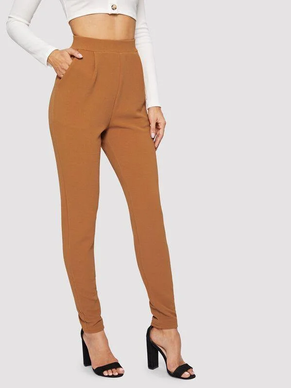 Pocket Patched Peg Leg Textured Pants Fashionable Track Pants