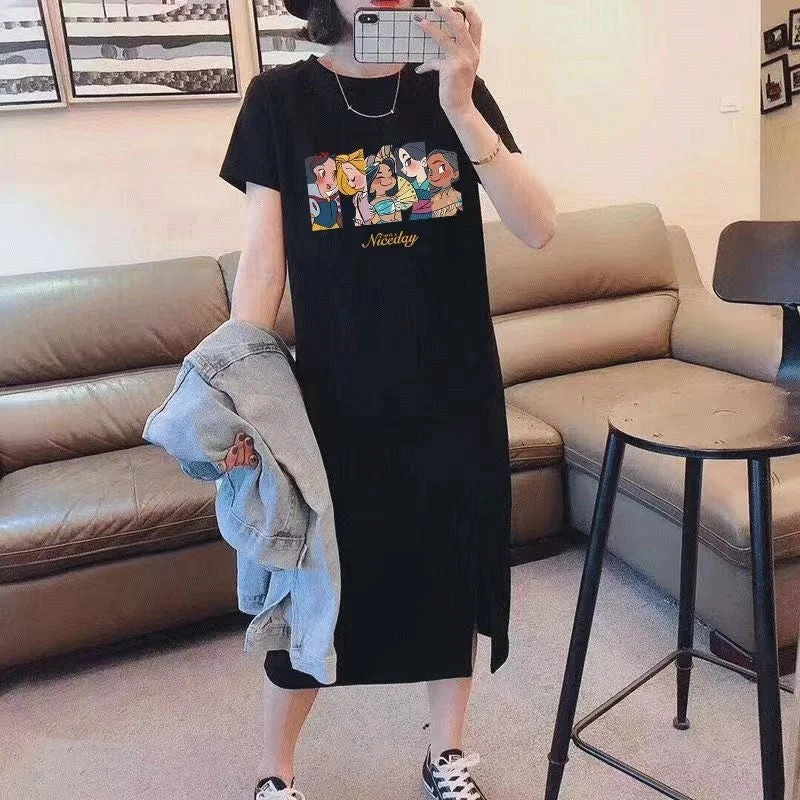 Women's Short Sleeve Tee Dress - Size XL - 408226 Tunics Solid Classic