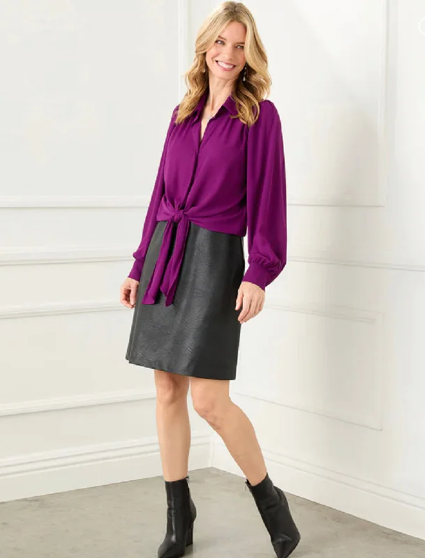 Karen Kane Vegan Leather Skirt cotton skirt soft