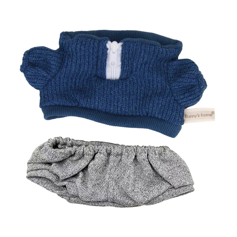 Maxbell Plush Doll Clothes Set Dress up for Little Girls Movie Doll Clothes Blue Knit Pullover Notched Neck Pullover