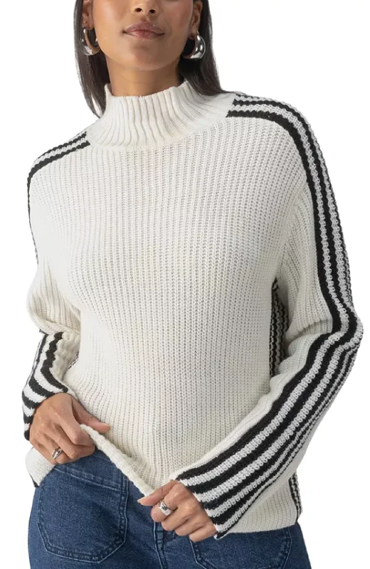 Sanctuary - Sporty Stripe Sweater Fleece Sweater Nylon Polyester