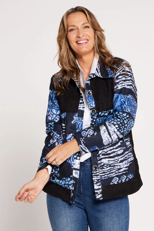 Phoenix Corduroy Jacket - Winter Coastline Satin Fabric Silk Fabric Chiffon Fabric