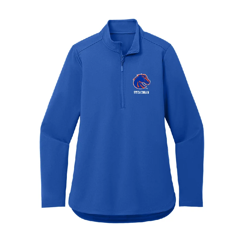 Boise State - NCAA Women's Basketball : Josee Steadman - Women's Premium Quarter Zip Jacket Oversized Jacket Tailored Jacket Straight Jacket